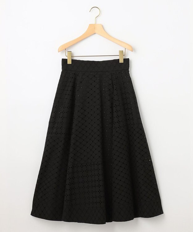 組曲 【洗える】パッチワークレース スカート ブラック系