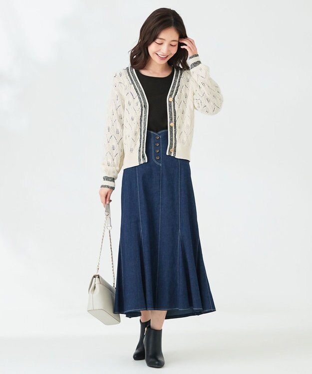 ANY SIS 【2WAY】レース襟付き ニット ブラック