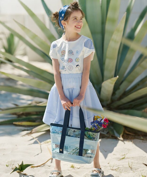 組曲 KIDS 【Fサイズ】シアードット ビニールバッグ サックスブルー系3