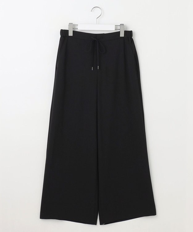 J.PRESS LADIES L 【洗える・吸水速乾・接触冷感・セットアップ対応】Light ジョーゼット ワイド パンツ ブラック系
