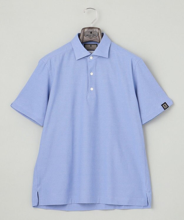 GOTAIRIKU 2年連続売上NO1【仕事で着られる】キレイめ 鹿の子ビズポロシャツ サックスブルー系