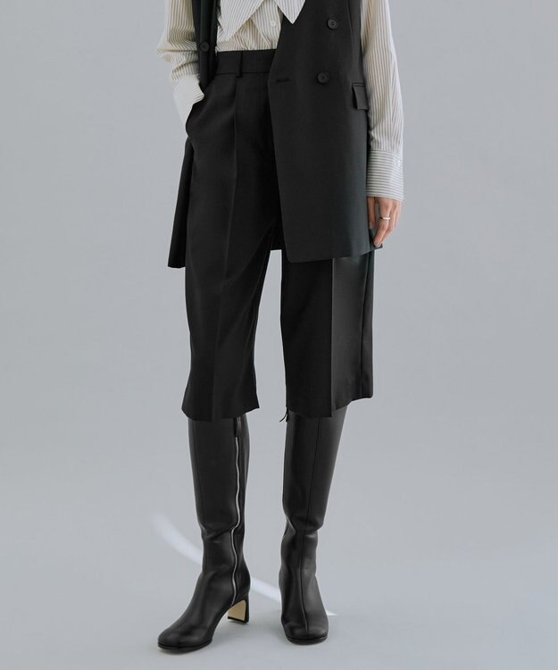 ICB 【洗える】 ウールマットウース ショートパンツ ブラック系