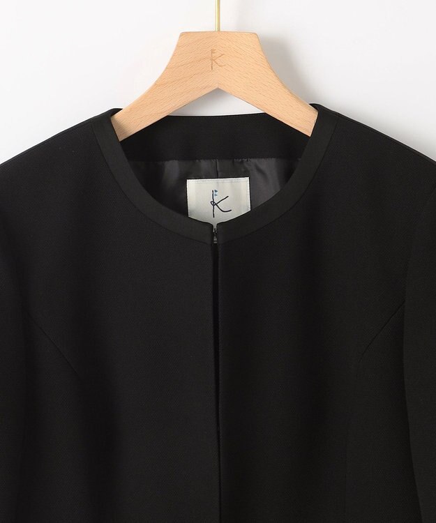 組曲 NOIR 【洗える】ウォッシャブルストレッチバーズアイ　ジャケット＋ワンピース ブラック系