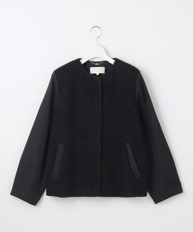 自由区 S 【洗える】ボアコンビ アウター ブラック