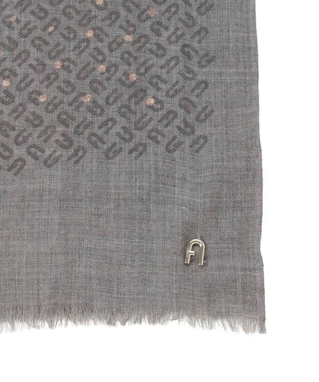 MOONBAT FURLA(フルラ）ウール100％ ウールアーチロゴストール チャコールグレー