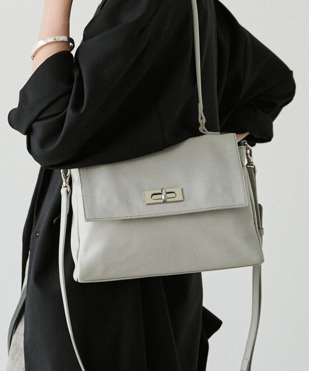 russet ソフトレザーフラップミニトートバッグ(CE-1674) L.Gray