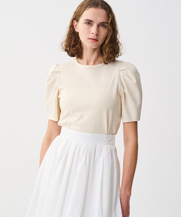 uncrave ダブルフェイスジャージー ボリュームスリーブカットソー エクリュ