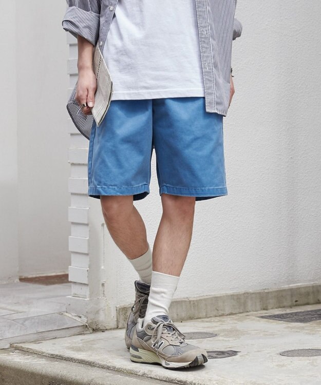 WEGO 【ユニセックス着用ITEM/ウエストゴム】リラックスイージーショーツ ブルーその他