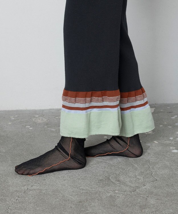 TRICOTE メローフロックメッシュソックス 99BLACK