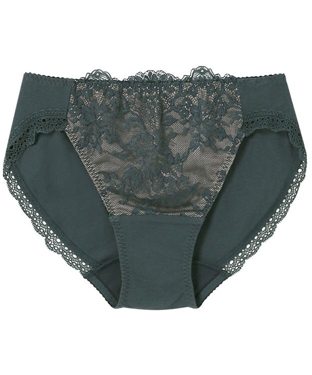 Wing ペアショーツ 【ナチュラルアップブラ】 身生地部オーガニックコットン混 はきこみ丈あさめ KF3000 ウイング／ワコール グリーン