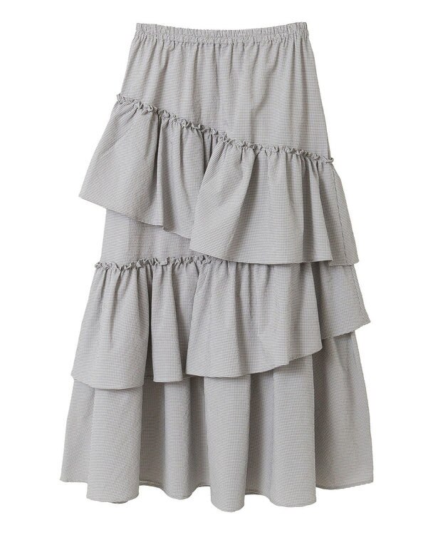 Green Parks ・ＥＬＥＮＣＡＲＥ　ＤＵＥ　ギンガムティアードスカー Gray