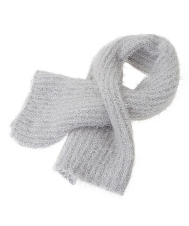 earth music&ecology カラーミックスシャギーマフラー Gray