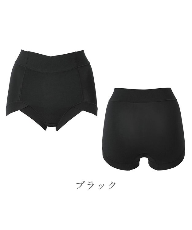 BRADELIS New York 【BRADELIS NewYork peace】　綿混楽々ハイウエストショーツ ブラック