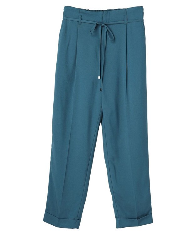 earth music&ecology リネンライクテーパードパンツ Blue Green