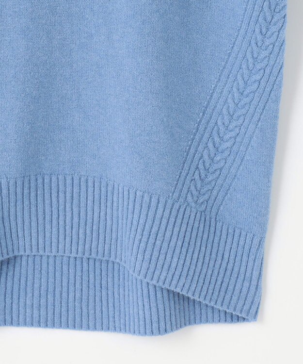 ANY SIS 【洗える】サイドケーブルアンゴラブレンド ニット スカイブルー
