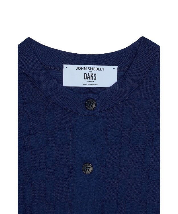 DAKS John Smedley for DAKS ハウスチェックカーディガン ネイビー