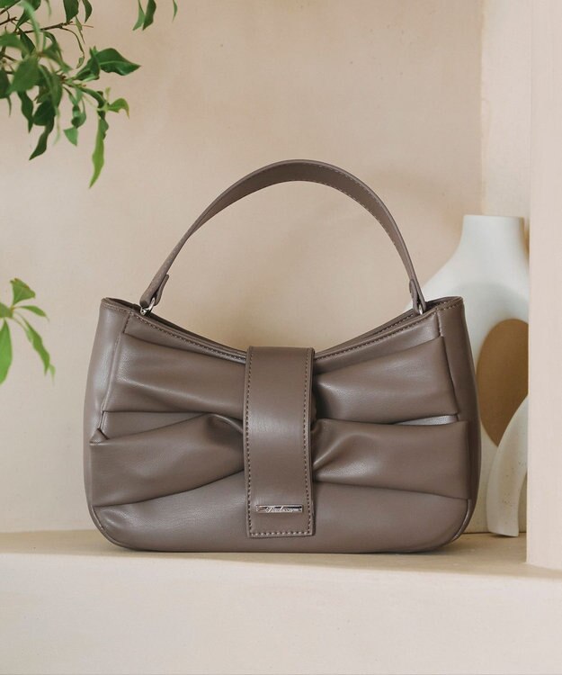 Tiaclasse 【安田美沙子さん着用・2way】リボンギャザーミニバッグ モカ