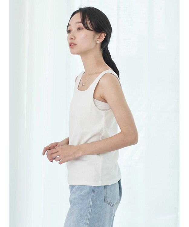 earth music&ecology ＳＥＴ２点メッシュカーディガン＋インナー Ivory