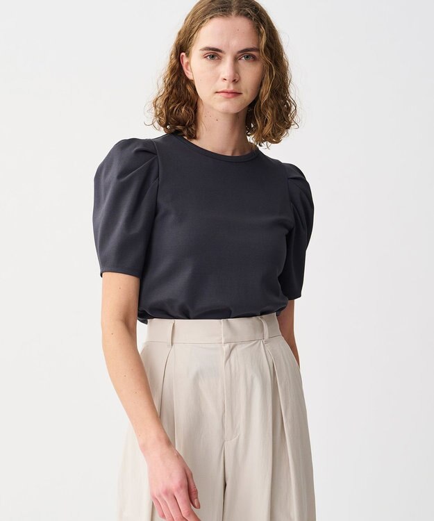 uncrave ダブルフェイスジャージー ボリュームスリーブカットソー スレート