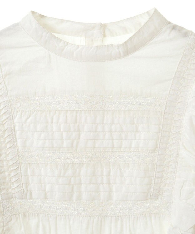 CRAFT STANDARD BOUTIQUE フリル使いマニーレースピンタックブラウス White