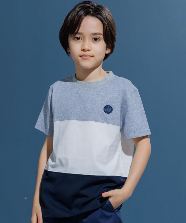 J.PRESS KIDS 【140-170㎝】トリコロール 半袖Ｔシャツ ライトグレー系