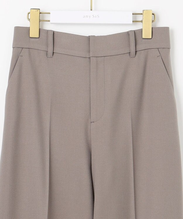 ANY SIS ビューティサーモ2WAYストレッチ ワイドパンツ グレージュ