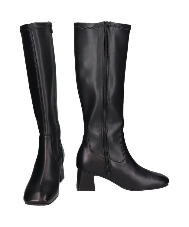 Bridget Birkin 【PARADIS COULEUR】スクエアトウストレッチロングブーツ ブラック