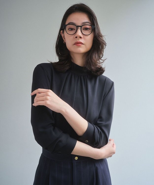 BEIGE， 【人気シリーズ】EVA / ハイネックロングスリーブブラウス Black