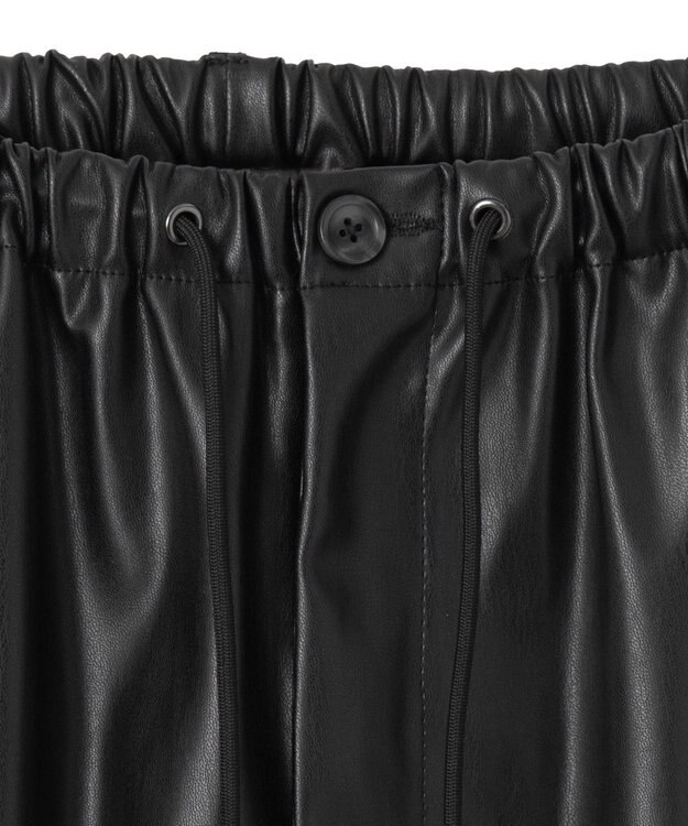 WEGO 【ユニセックス着用ITEM】合皮イージータックパンツ ブラック