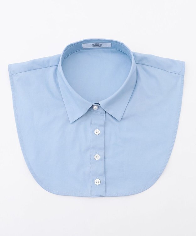 J.PRESS LADIES パールボタン デコカラー 付け襟 サックス系