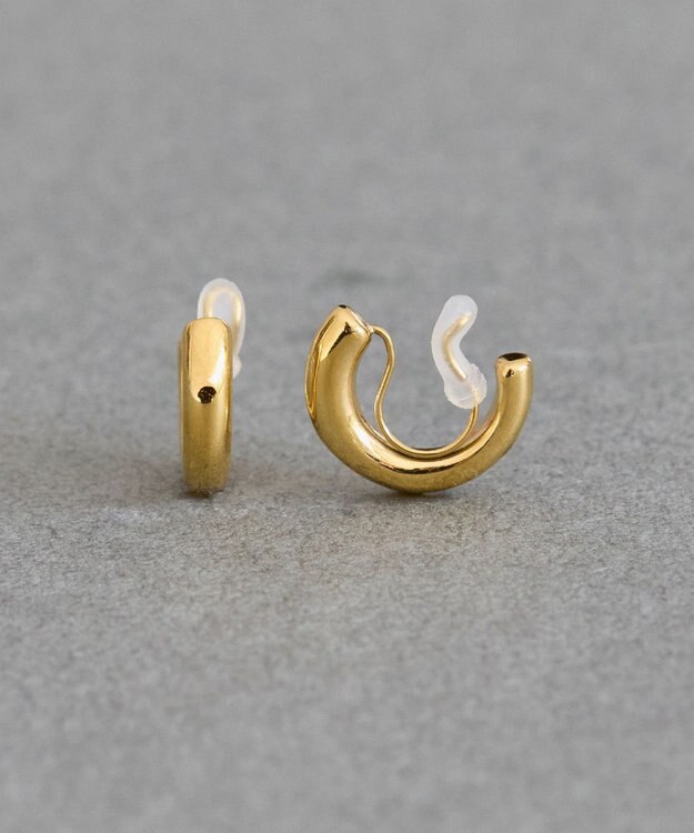 Phoebe 【痛くないシリーズ/金属アレルギー対応】ミニマルストレートフープライトフィットイヤリング　ゴールド ゴールド