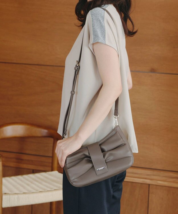 Tiaclasse 【安田美沙子さん着用・2way】リボンギャザーミニバッグ モカ