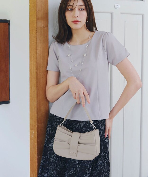 Tiaclasse 【安田美沙子さん着用・2way】リボンギャザーミニバッグ グレージュ