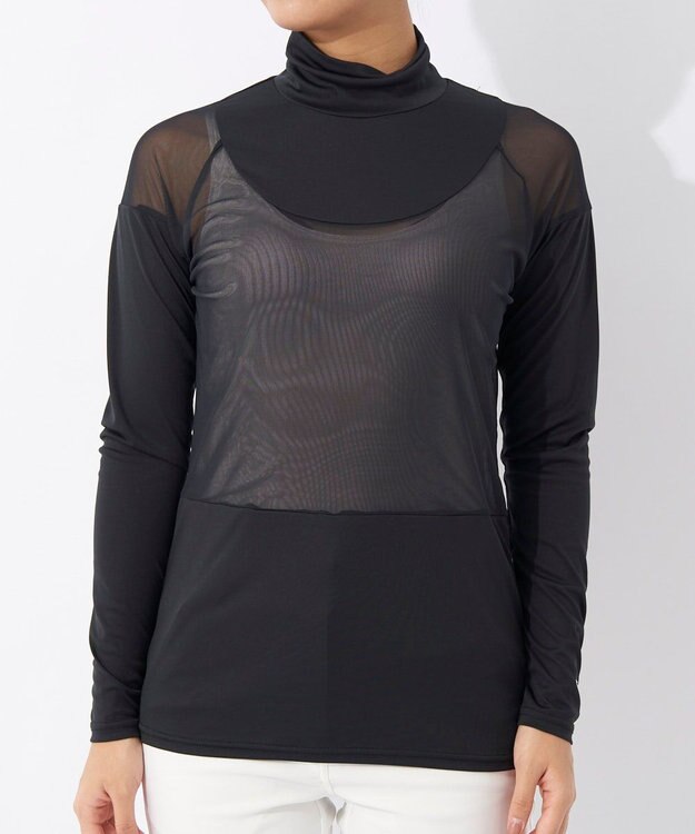 FILA GOLF／marie claire 【Marie claire sports】ハイネックメッシュアンダーシャツ ブラック