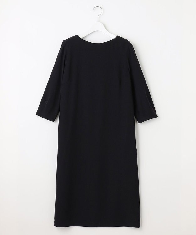 自由区 【XSサイズ～/洗える】ダブルフェイススーティング サックワンピース ネイビー系