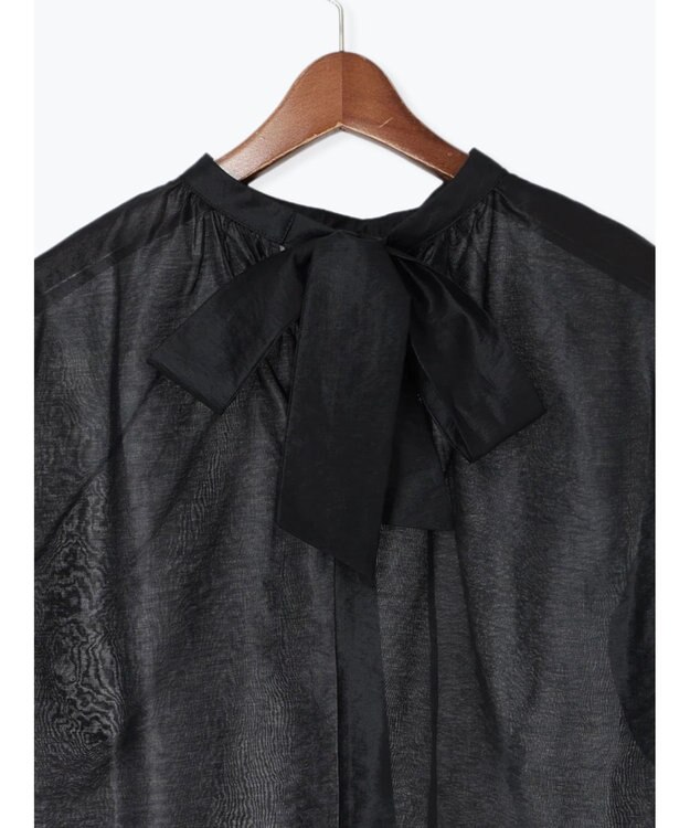 Te chichi レザーライクバックリボンブラウス ブラック