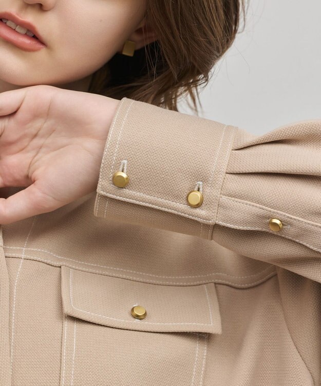 GRACE CONTINENTAL ジャージビッグシャツ ベージュ