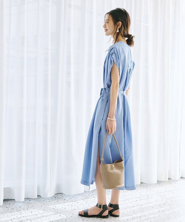 TOPKAPI 【Breath TOPKAPI】シュリンクレザー ノットハンドル 2way ショルダーバッグ グレージュ