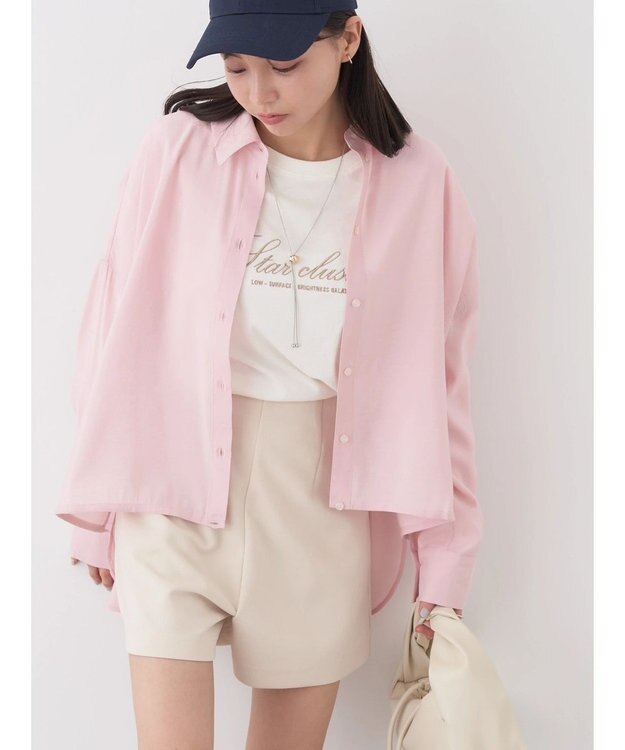 earth music&ecology ドロスト羽織シャツ Pink