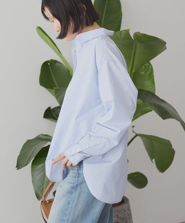 AMERICAN HOLIC イージーケアベーシックシャツ Stripe Sax