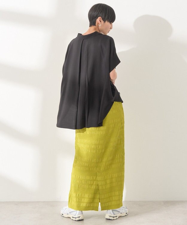 AMERICAN HOLIC 【接触冷感】タックフレンチスリーブシャツ Black