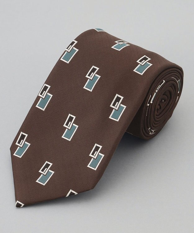 GOTAIRIKU 【日本製】西陣ネクタイ_小紋柄 ダークブラウン系4