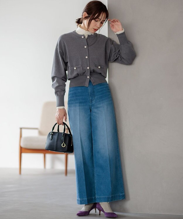 組曲 【WEB限定色あり】ELENA タートルネック ニット パールホワイト系