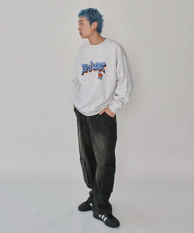 WEGO 【ユニセックス着用ITEM/MLサイズ展開】別注BENDAVISバブルロゴプルオーバー アッシュグレー