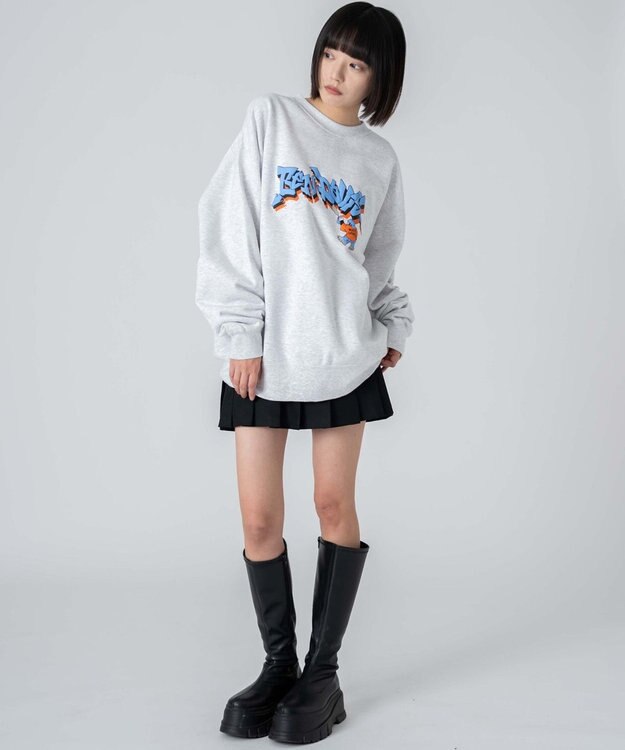 WEGO 【ユニセックス着用ITEM/MLサイズ展開】別注BENDAVISバブルロゴプルオーバー アッシュグレー