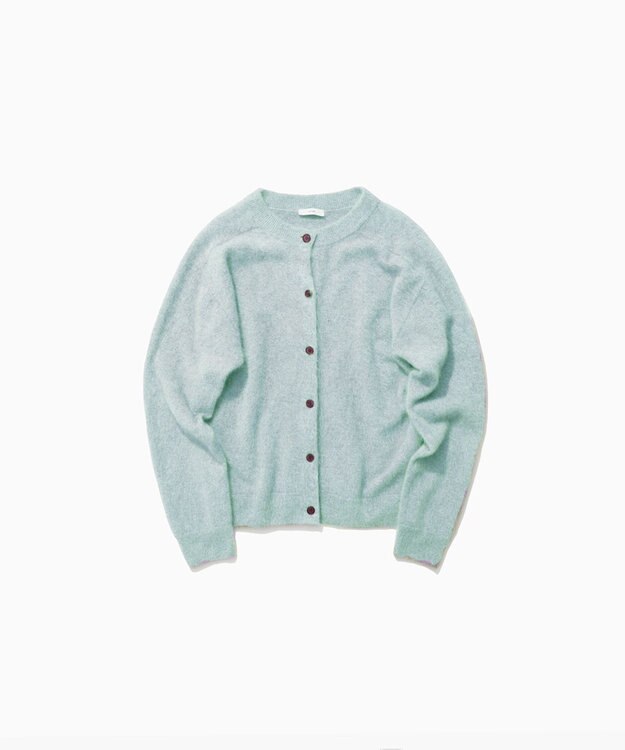 ATON ROYAL CASHMERE FUR | クルーネックカーディガン MINT
