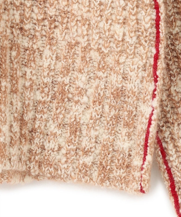 BEIGE， BUFFON / ツイードニット Camel x White x Red