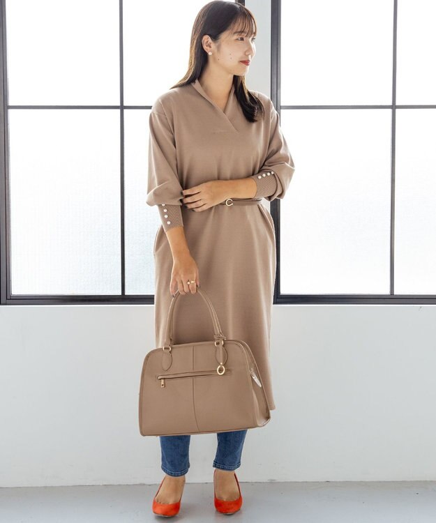 組曲 【A4対応】 ボストンバッグ Large ベージュ系