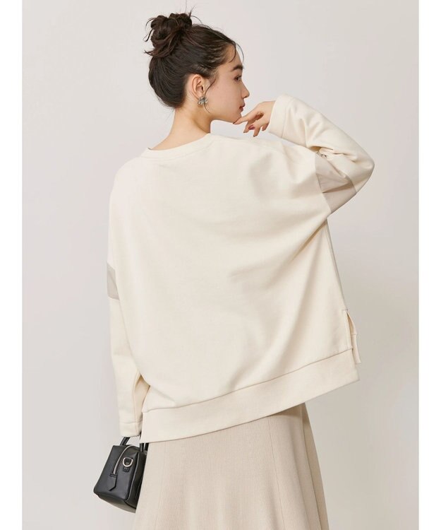 AMERICAN HOLIC 異素材ショルダー切り替えスウェット1 Ivory
