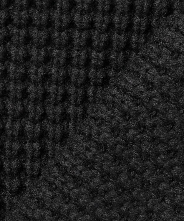 UNFILO MENS 【男女兼用】ウールポップコーン クルーネック ニット ブラック